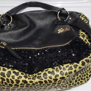 Black Sequin & Cheetah Print Purse